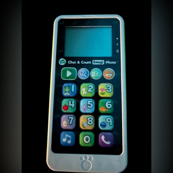 Chat & Count Emoji Phone - White & Green Colorful